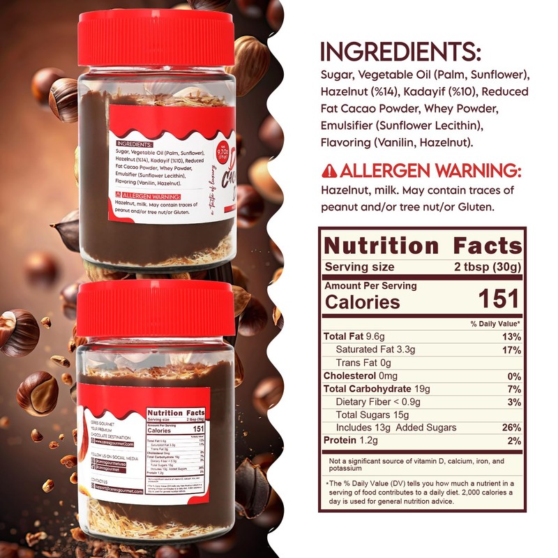 Dubai Spreadable Chocolate with Knafeh - 9.7 oz– Hazelnut &