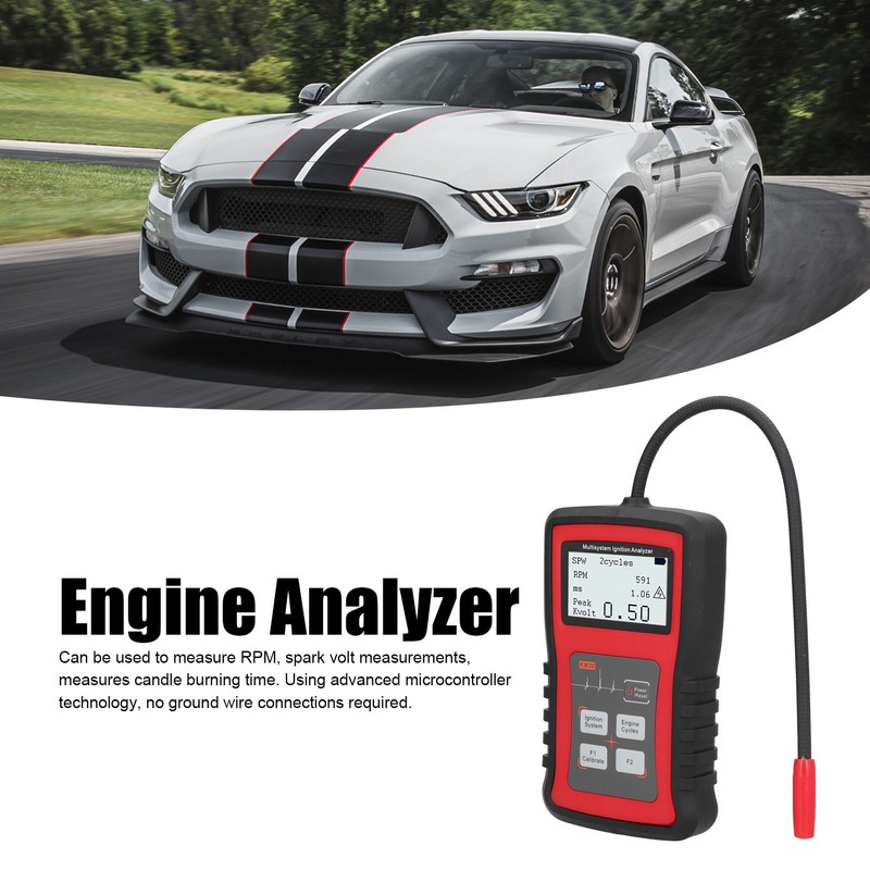 24W Ignition Analyzer MultiSystem LCD Display RPM Measurement Spark Plug