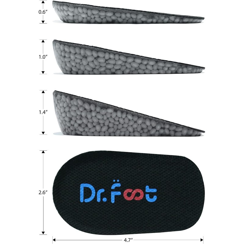 Dr.Foot - Zapata para pies, negro, 1.4" Height