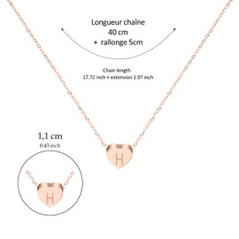 AURSTORE Stainless Steel Initial Letter Pendant Necklace, Minimalist Chain Charming Alphabet A-Z (Pink), Stainless Steel