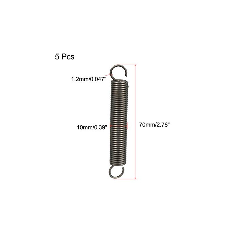 sourcing map 5Pcs Extended Tension Spring Wire Dia 0.047", OD