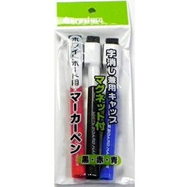 Dry Erase Markers, 3 Colors (Black, Red, Blue)