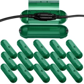 16 Pcs Outdoor Extension Cord Safety Cover Water Resistant Capsule Protector for Wire Holiday Lights Outlet Electrical Waterproof Weatherproof Plug Cover Cord Connectors Cover Connection Box(Green)