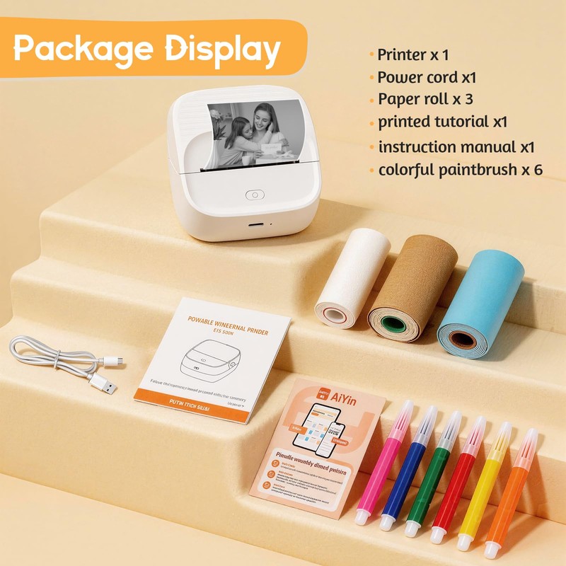 Membship B23a Mini Thermal Sticker Printer, Portable Bluetooth Label Maker