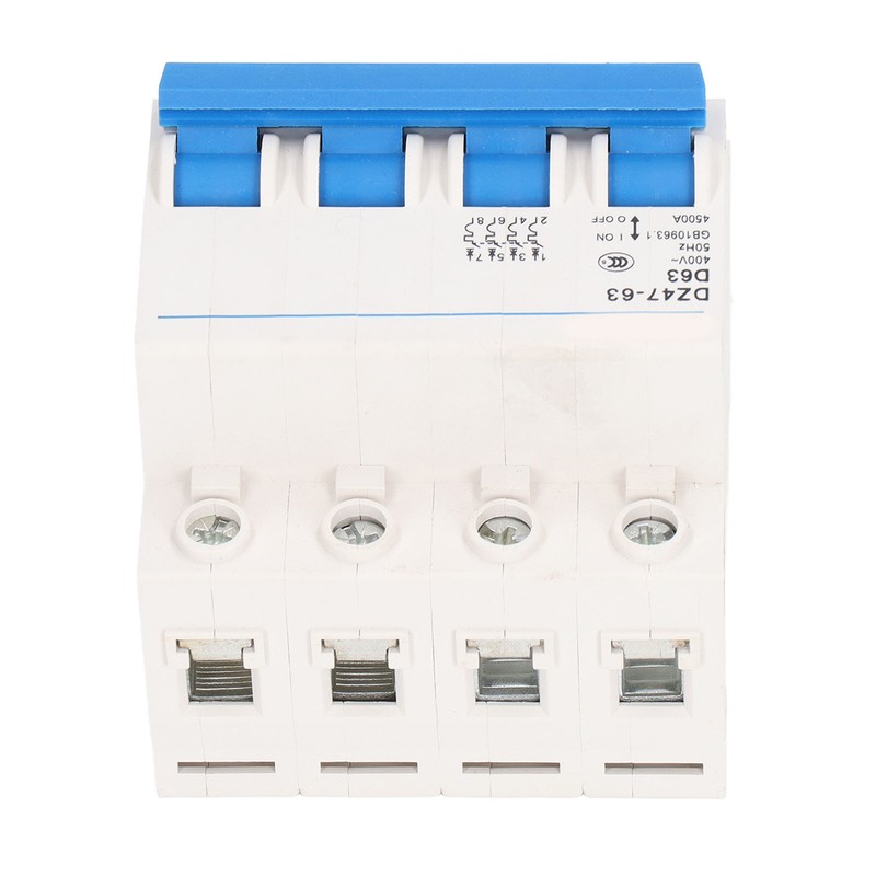 4P Miniature Circuit Breaker DIN Rail Mount Low Voltage Overload