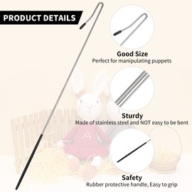 Amviner 16 Inches Puppets Arm Control 2pcs, Metal Rod Puppet Accessrioes