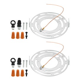 PATIKIL 105mm Round Ceiling Light Plate Kit, 2 Set Light Fixture Mounting Bracket Plate Steel Crossbar Hardware for Pendant Lamp Chandelier