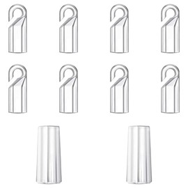 TRKETK 10 Pcs Wand Tip Hook Sleeve Clear Plastic Shepherds Hook Vertical Blind Wand Replacement Parts Kit with Hook and Grip for Blind Curtain Opener Blind Wand Replacement Parts Kit
