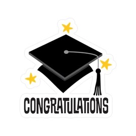 CafePress Graduation Congratulations Small Die Cut Sticker, 3"x4" Glossy Finish