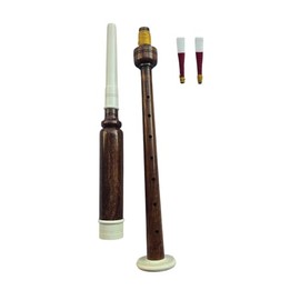 Practice Chanter for Bagpipes with 2 Free Reeds, Durable Chanter for Beginners & Intermediate Players (Natural Wood)