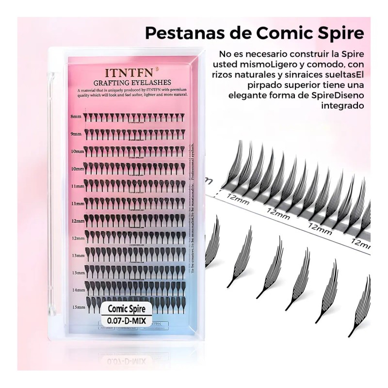 Extensiones De Pestañas Anime En Espiga, Estilo Comic Spire