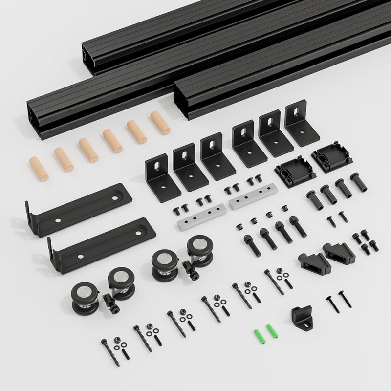 72"/6FT Box Rail Hardware Heavy Duty Sliding Barn Door Track,