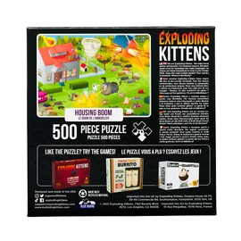 Exploding Kittens 500 Piece Jigsaw Puzzle - Housing Boom, Jigsaw Puzzles for Adults, Cat Puzzle, Art Puzzle