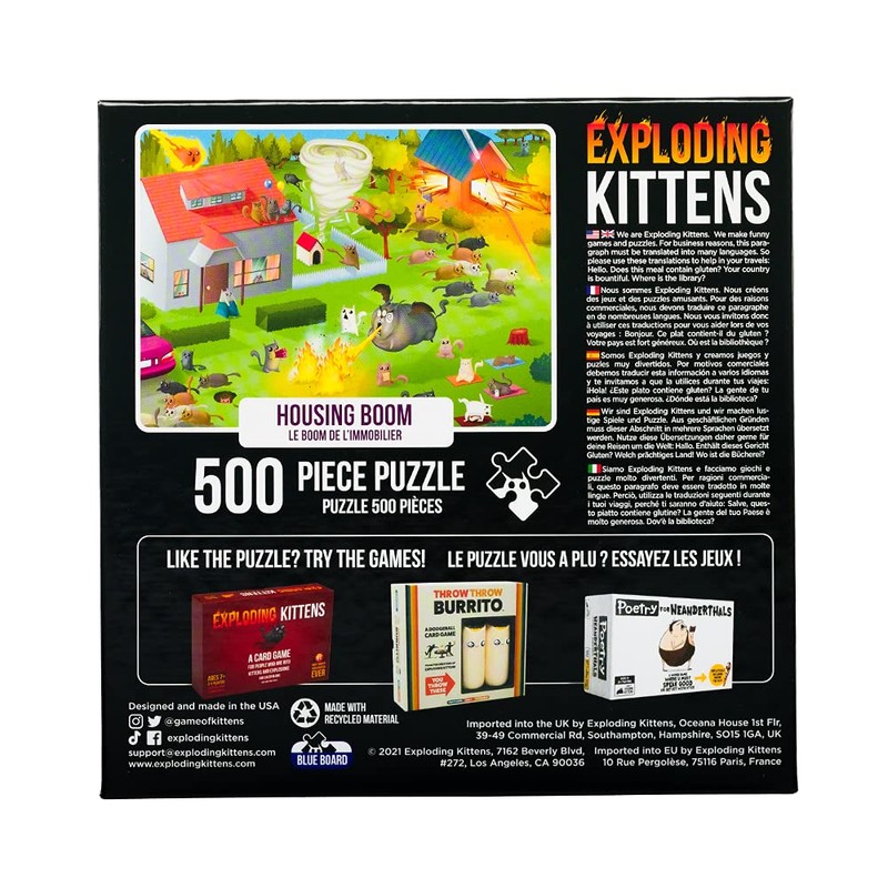 Exploding Kittens 500 Piece Jigsaw Puzzle - Housing Boom, Jigsaw