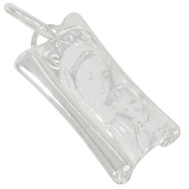 AFP AS-704 Saint Mary with Christ Child Pendant 925 Sterling Silver, Sterling Silver