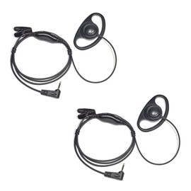 UAYESOK Radio Earpiece with Mic PTT(VOX) for Motorola Talkabout Radio T260 T260TP T402 T460 T465 T600 T800, D Shape Two Way Radio Headset, 1-pin (2 PACK)