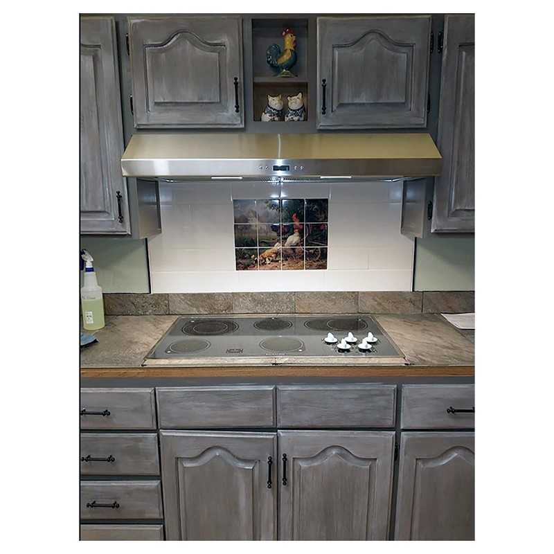 Farm Rooster Chickens by Carl Jutz Accent Tile Mural Kitchen