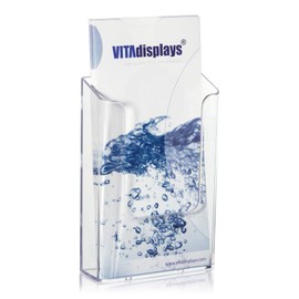 VITAdisplays® NE-107WA Wall Flyer Holder DIN Long / A6 (Postcard) Transparent