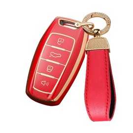 ontto TPU Car key fob cover keyring Fit for Haval H6 H7 H9 H4 Hover H2S F5 F7 F7X F7H Dargo Jolion GMW Smart key case Holder shell bag keychain protection Auto Accessories 4 buttons Red