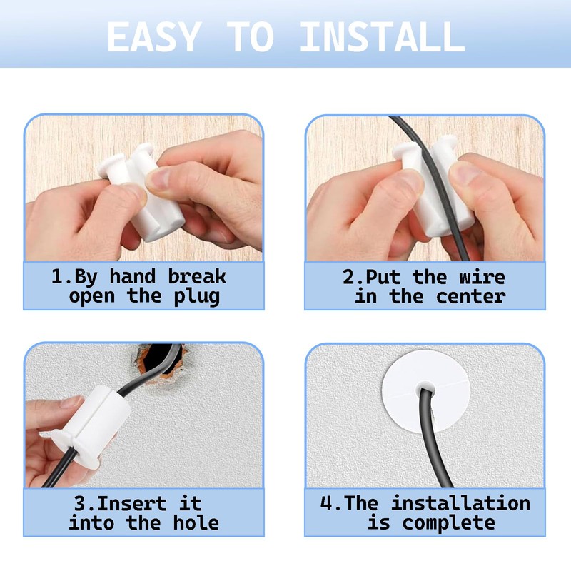 2 Pcs Cable Wall Grommet, Grommet Kit, High Quality Cable