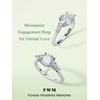 FWM Three Stone Big Moissanite Rings for Women Mother Size