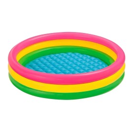 Alberca inflable redonda Intex Sunset Glow 57422 de 1.47m x 33cm 275L rosa y amarilla y verde