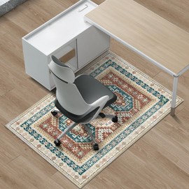 Azadx Chair Mat for Hardwood Floor 36" x 48" Desk Chair Mat for Hard Floors Slip Resistant Under Desk Rug Protector for Rolling Chair Computer Chair Mat Floor Protector for Office Chair, Brown/White