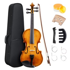 1/8 Violin for Kids Age 4-5, 1/8 Beginner Violin for Student, Acoustic Violins with Case, Bow, Bridge, and Bow Care Block (Natural – Soft Gloss)