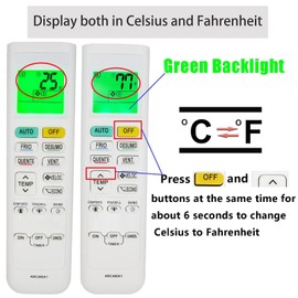 Replacement for Daikin Air Conditioner Remote Control ARC480A15 ARC480A16 ARC480A17 ARC480A18 ARC480A19 ARC480A20 ARC480A21 ARC480A22 ARC480A1 ARC480A2 ARC480A3 ARC480A4 ARC480A5 ARC480A6 (Fahrenheit)