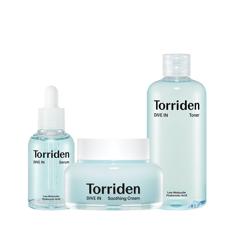 토리든 [3종세트] 다이브인 히알루론산 세럼50ml+토너300ml+수딩크림100ml+(멀티패드 2매입X2개+다이브인 마스크2매) [3 Piece Set]