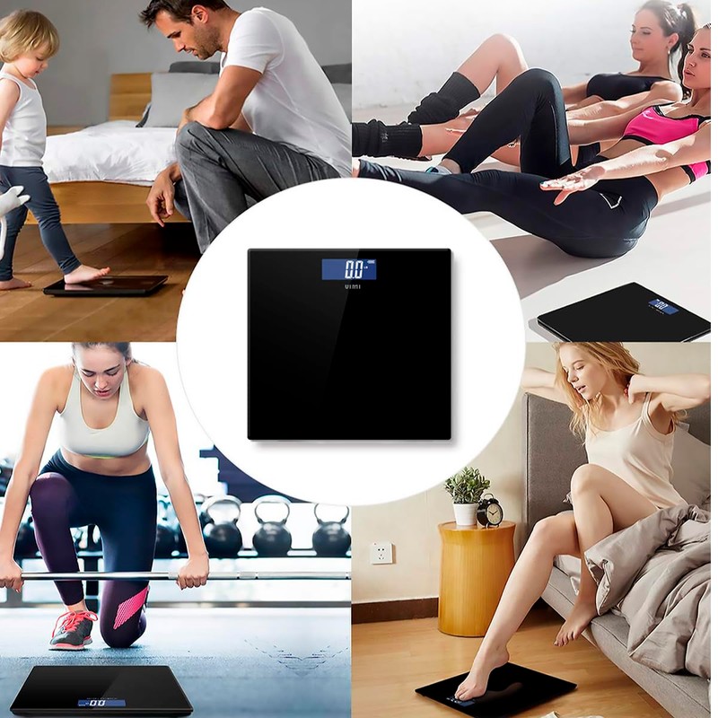 Báscula Digital Cuadrada Pesa Hasta 180 Kg (Negro)