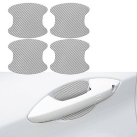 4PCS Car Door Handle Cup Scratch Protectors, Carbon Fiber Anti-Scratches Car Door Cup Protector, Universal Door Handle Protective Film, Car Door Handle Paint Cover Guard Pad for Most Car Handles