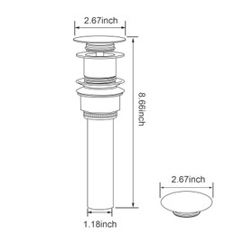 AULEEND Bathroom Sink Drain with Strainer Basket and Pop-Up Drain Stopper Set (Brushed Nickel, Without Overflow)