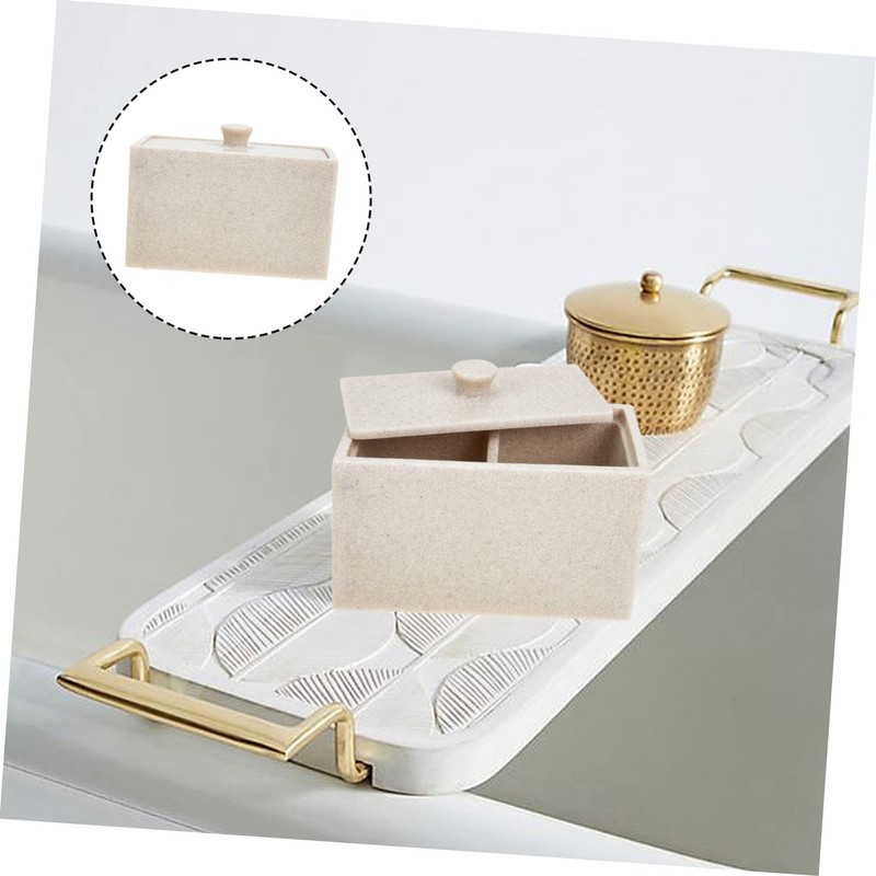 LIFKOME Cotton Swab and Pad Storage Organizer Compartment Makeup Accessory