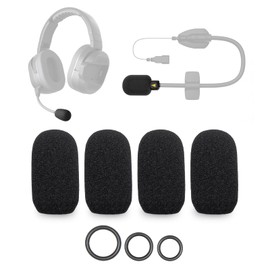 Voarmaks 4-Pack Mic Foam Covers Compatible with CARDO PACKTALK EDGEPHONES, Spirit Motorcycle Headset, Cardo Packtalk/Freecom/Smart Hybrid Microphone + 12 O-Rings in 3 Sizes - Windscreen Pop Filter