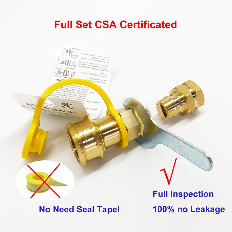 GRILLJOB 3/4" Female Solid Brass Dual Fuel Generator Natural Propane