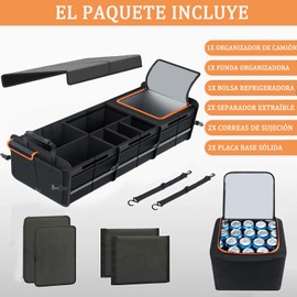 STAYOUNG Organizador para Maletero de Coche - Organizador de maletero convertible grande de 3 compartimentos,con correas de amarre y bolsa térmica aislada a prueba de fugas,Organizador de maletero