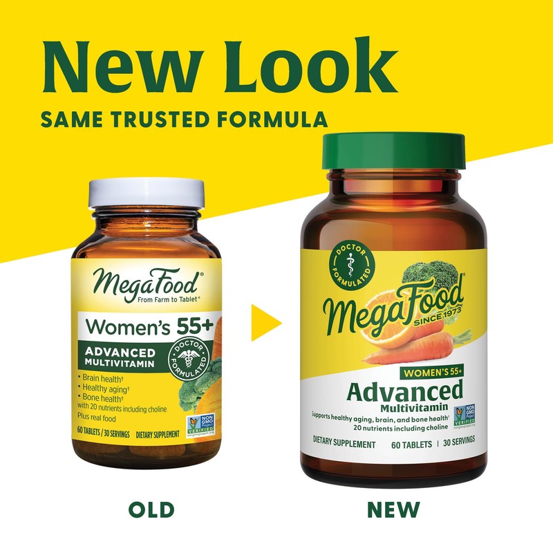MegaFood Women's 55+ Advanced Multivitamin for Women - Doctor-Formulated with