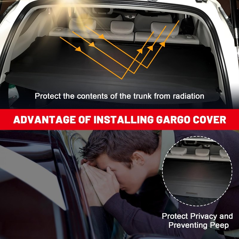 CCIYU Trunk Cargo Cover 2025-2026 for Nissan for Kicks 2.0L