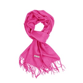Plain Solid Color Cashmere Feel Classic Soft Luxurious Winter Scarf For Men Women (Hot Pink)