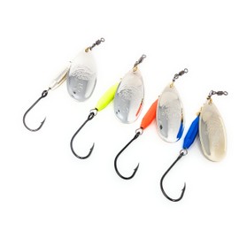 Prime Lures Weighted Fishing Spinner Real Silver (Orange, Silver, Chartreuse, Blue, #5)