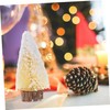 IWOWHERO Realistic Mini Christmas Tree 10cm Sprayed Pine Needles Wood