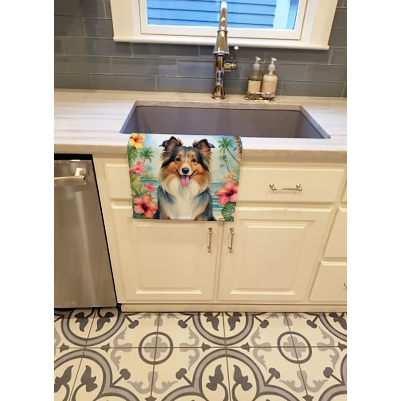 Sheltie Luau Kitchen Towel