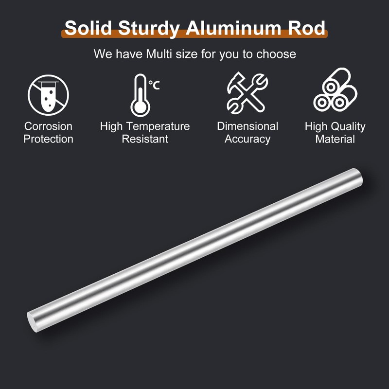 uxcell Aluminum Round Rod, 3/16 Inch Diameter 6061 Solid Metal