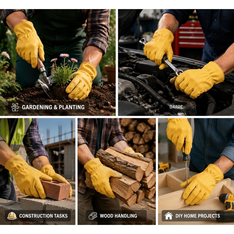 Heavy Duty Leather Work Gloves for Men & Women –