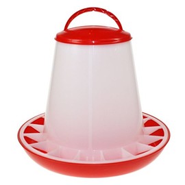 Olba B.V. Plastic Hopper Feeder with Lid, 3 kg, Red/White