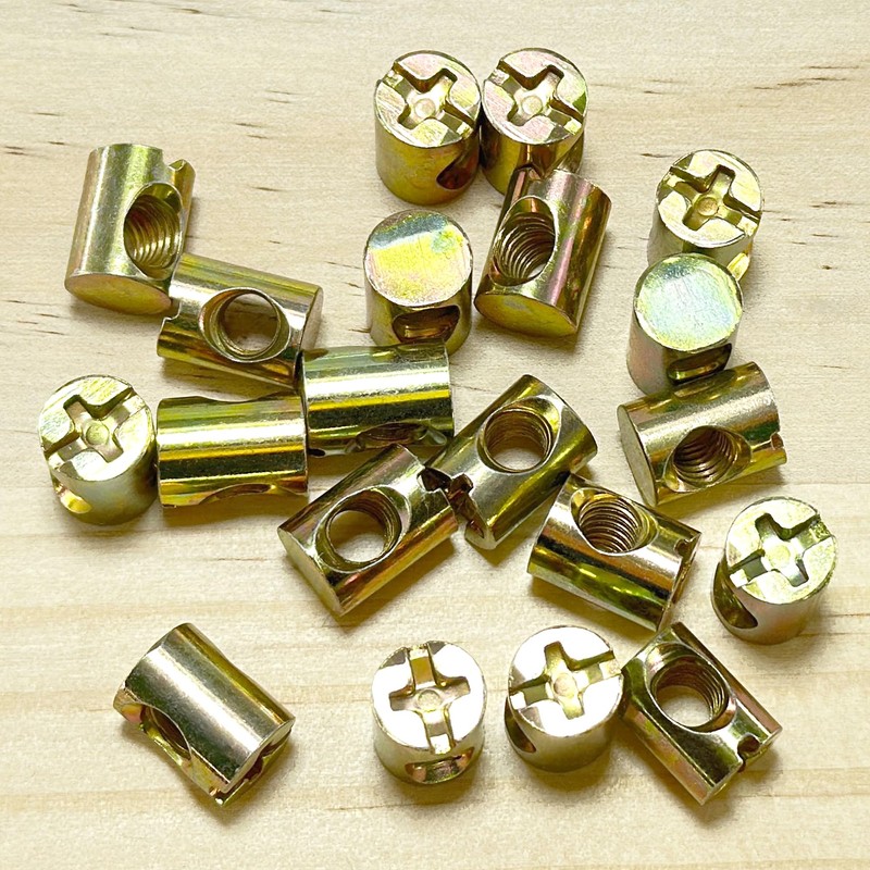 20 PCS M6 Barrel Nuts for Furniture Connection