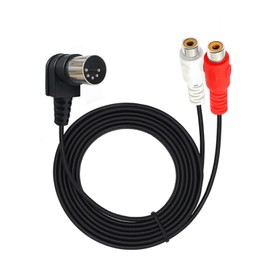 ELNONE 90 Degree RCA Plug to 5Pin Adapter Cable，Professional 5-Pin Din Male to 2-RCA Female Plug Audio Cable for Bang & Olufsen, Naim, Quad, Stereo Systems (1.5M/5FT)