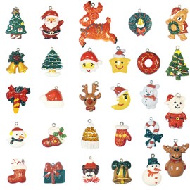 28-Piece Christmas Pendant, Small Christmas Tree Decoration, Christmas Advent Calendar Pendant, Mini Christmas Tree Decoration Ornament Made of Resin Miniature Christmas Tree Christmas Decoration