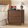 COLAMY Nightstand with Charging Station, 22" Modern Bed Side Table